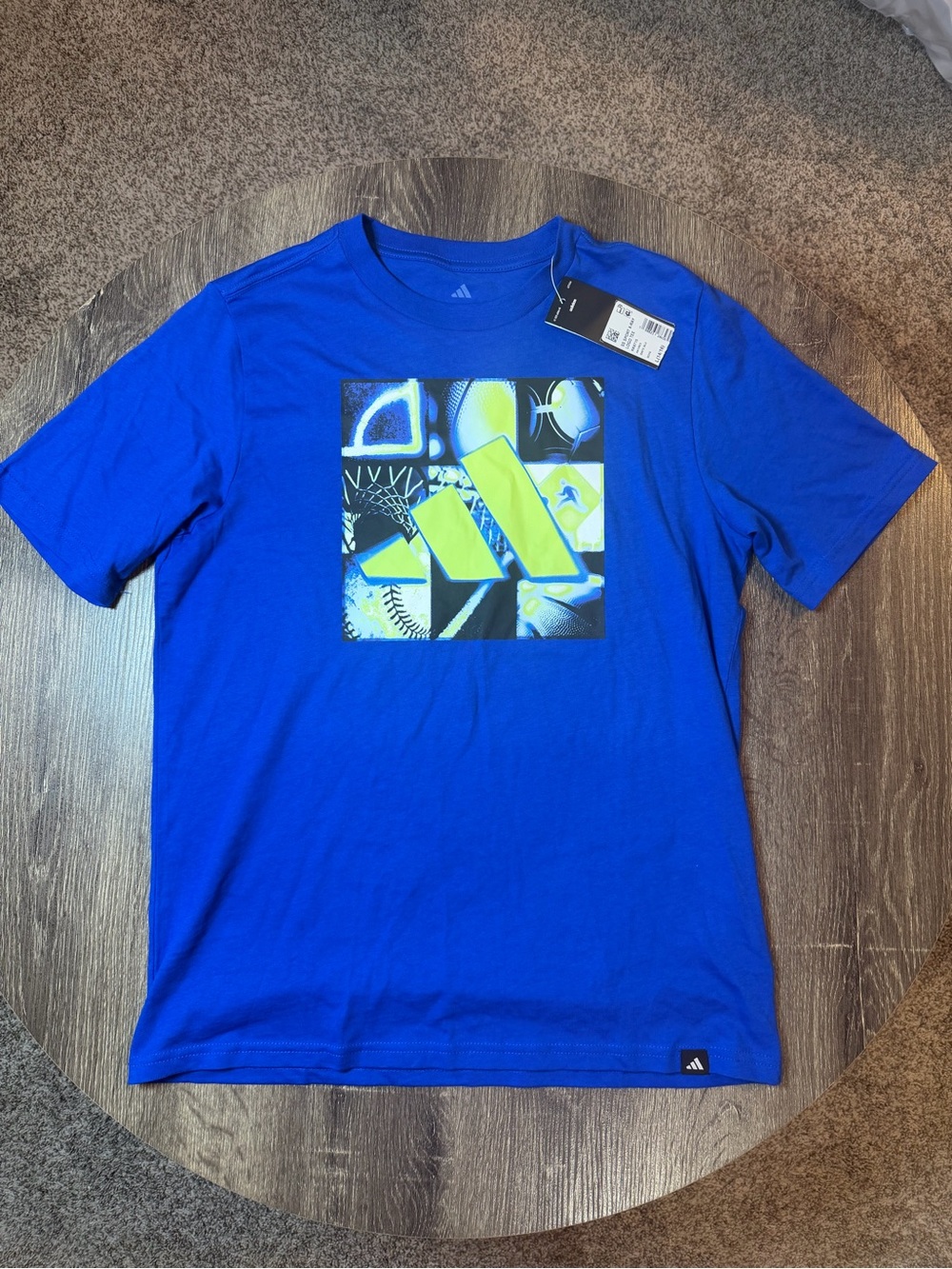 Adidas Boys Royal Blue Graphic Logo T-Shirt